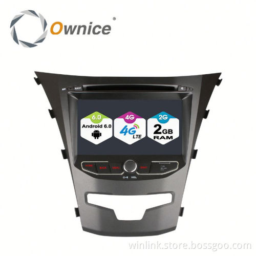 Ownice Android 6.0 Cortex A53 4core car radio for ssangyong korando support TPMS + 16G rom